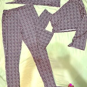 Dressy, to casual everyday wear brown & tan outfit with headband.